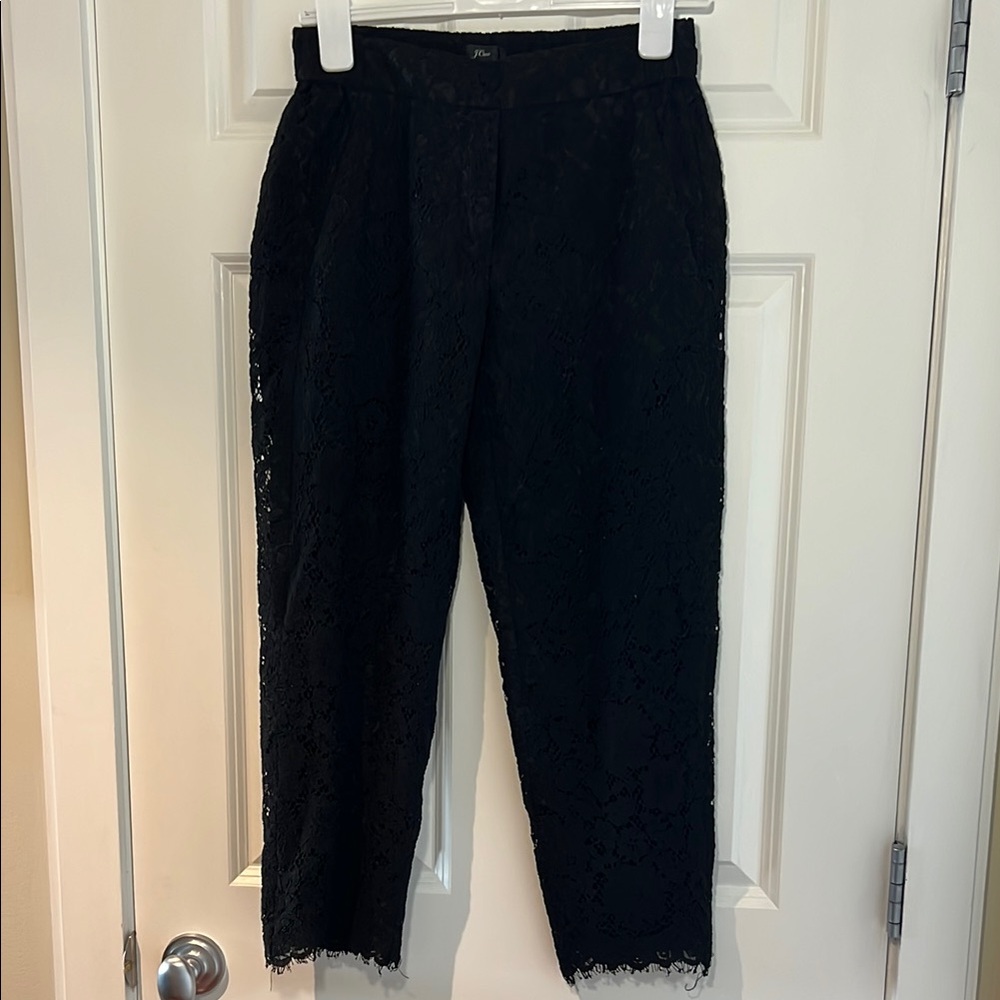 J. Crew Black Lace Ankle Pants